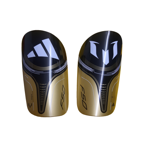 adidas MESSI SG CLB Shin Guards (CBLACK/GOLDMT/WHITE) - Size: Medium